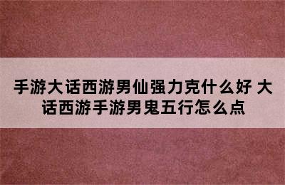 手游大话西游男仙强力克什么好 大话西游手游男鬼五行怎么点